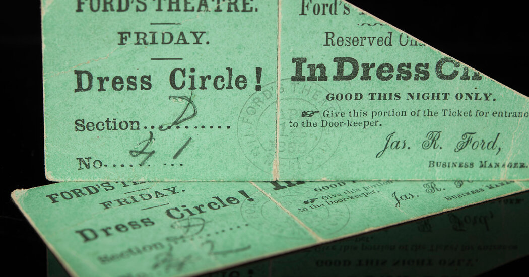 Tickets to Theater on the Night Lincoln Was Shot Sell for $262,500.